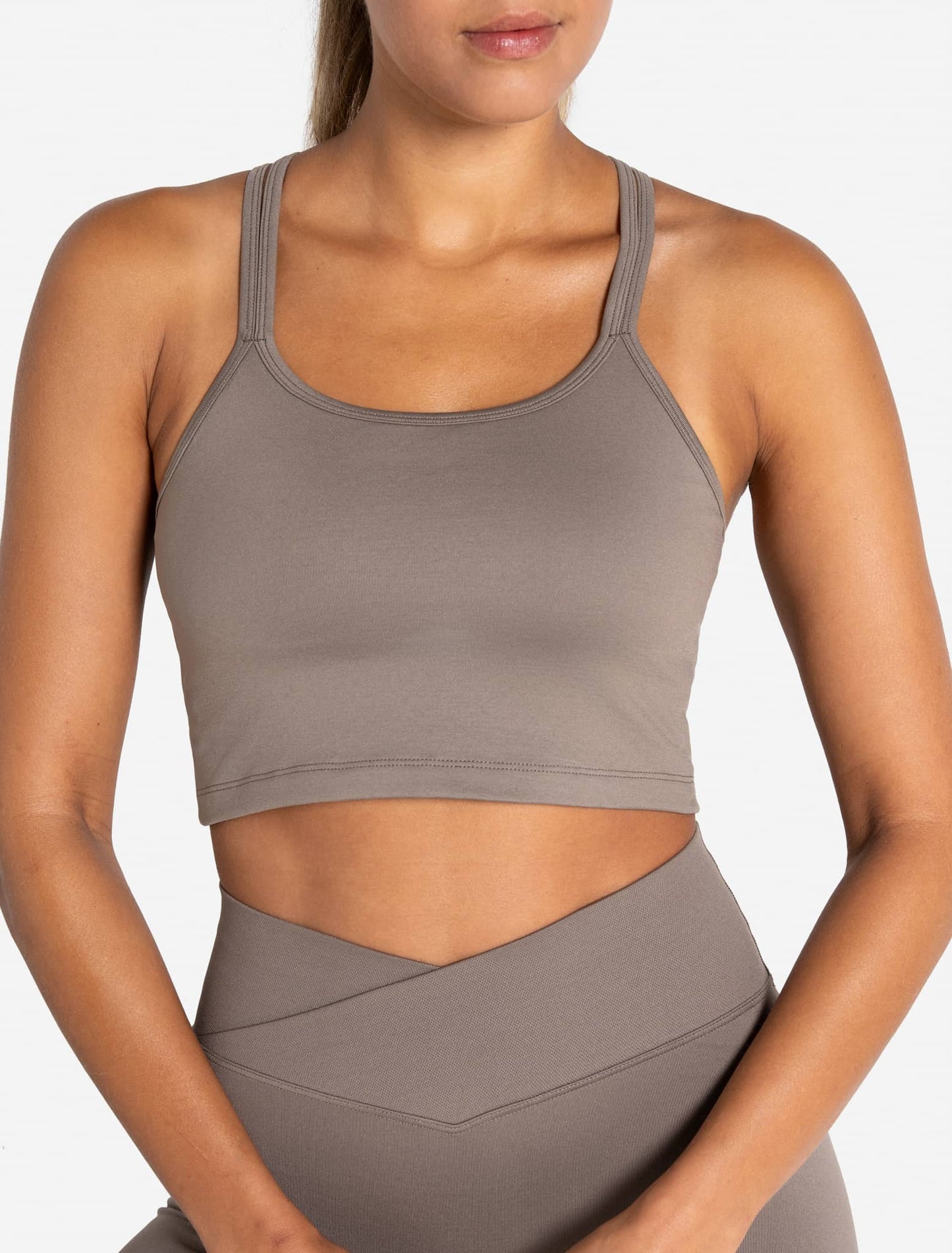 Sculpt Seamless Built-In Bra Tank - Taupe