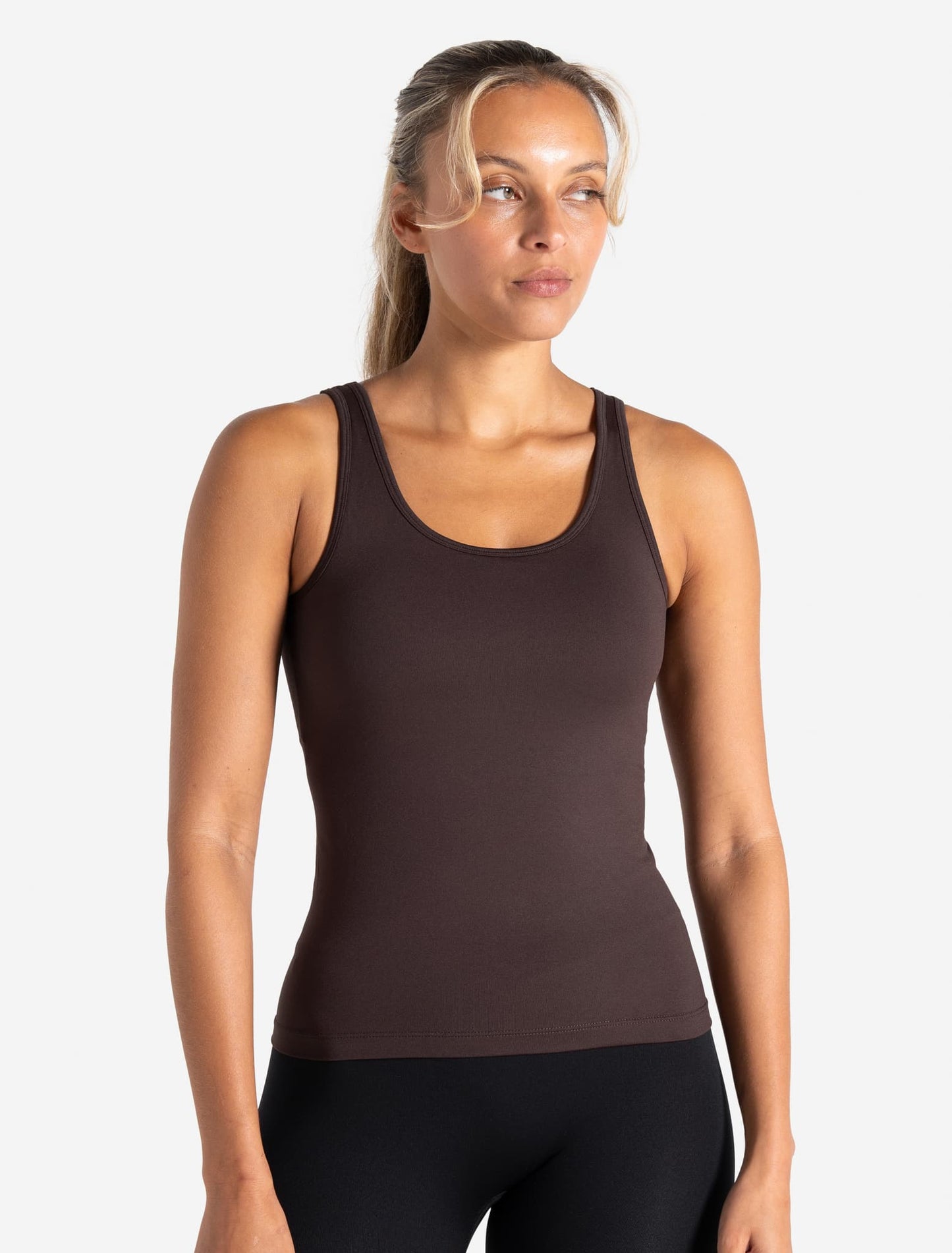 Sculpt Seamless Built-In Bra Vest - Espresso